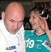 Cheftrainer Leszek Krowicki (links) und Spielerin Lucia Tobiasova (rechts) - VfL Oldenburg  (Saison 2005/06)