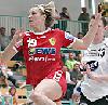 Agnieszka Wolska schließt Tempogegenstoß ab - FHC Frankfurt/Oder  (Saison 2005/06, Spiel gegen THC)