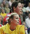 Ragnhild Sørlie und Tatyana Nykytenko. HCL - Trier (07.03.2007)<br />