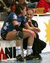 Triers Trainer Michal Lukacin gibt Anweisungen an Tatjana Nykytenko