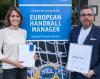 European Handball Manager: Jennifer Kettemann (Geschäftsführerin der Rhein Neckar Löwen) mit Prof. Dr. Thomas Koblenzer (Geschäftsführer der Rhein Vikings)