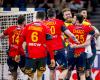 Jubel Spanien, Einzug Halbfinale Handball-WM 2023, ESP - NOR