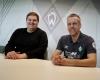 Timm Dietrich, neuer Cheftrainer SV Werder Bremen, mit Martin Lange, Vorsitzender Handball