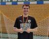 Jannik Wolf freut sich ber den Gewinn der Deutschen Meisterschaft der A-Jugend mit den Fchsen Berlin, FUX