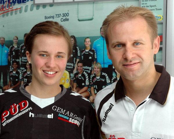 Inga Lehnhoff und Trainer Martin Kahle, SVG Celle 2011/12