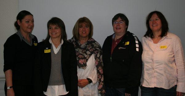 Neue Frauenkommission von links nach rechts Petra Wosnitzka (Vorsitzende), Doris Birkenbach, Susanne Schuh, Sandra Pleines, Christine Haaser - Frauenkommission des DHB 2011 in Hannover