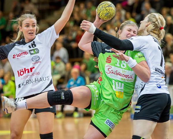 Göppingens Neuzugang Seline Ineichen im Spiel gegen die Vulkan-Ladies