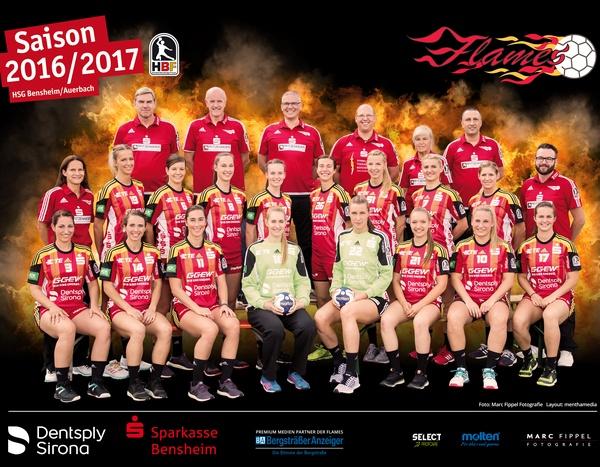 Teamfoto der HSG Bensheim/Auerbach Flames