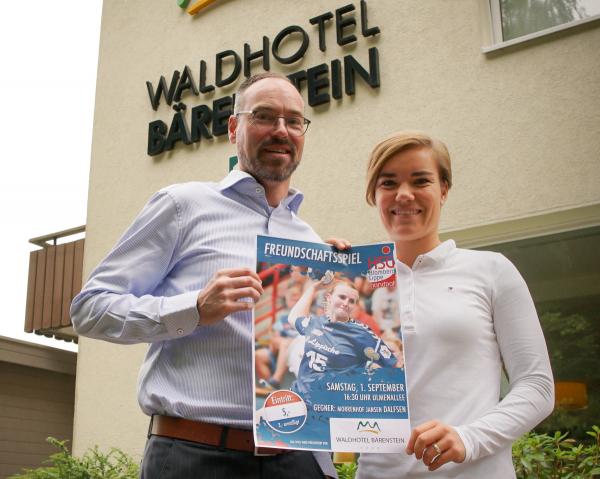 Christian Lüdeking (Inhaber und Geschäftsführer des Waldhotel Bärenstein) und Stefanie Klaunig (HSG-Geschäftsführerin)