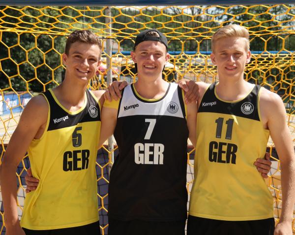 Tim Krauth, Joshua Löw und Christian Suck laufen bei den German Beach Open für die Shotgunners auf 