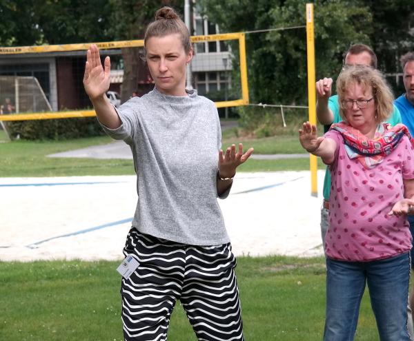 Pauline Radke nahm im Rahmen des Fußballseminars der Hannelore Kohl Stiftung am Workshop "Tai Chi Chan" teil